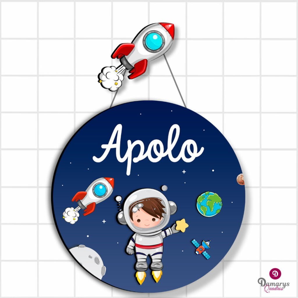 Porta Maternidade Astronauta e Planetas