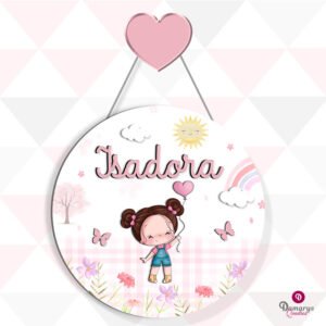Porta Maternidade Menina no Jardim
