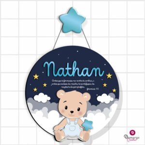 Porta Maternidade Ursinho nas Nuvens