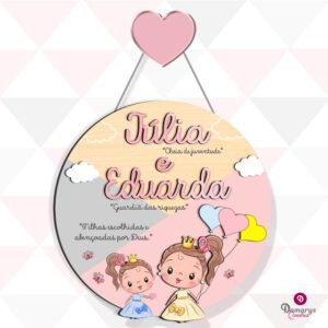 Porta Maternidade Irmãs Princesas