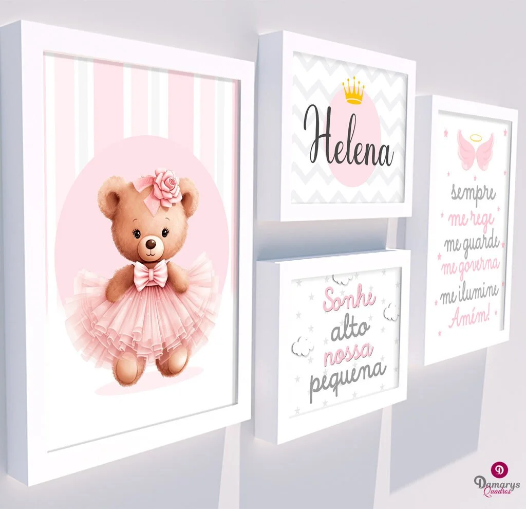 Quadro Infantil Ursinha Bailarina