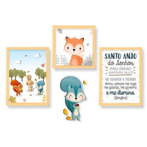 Quadro Infantil Kit Bosque Encantado