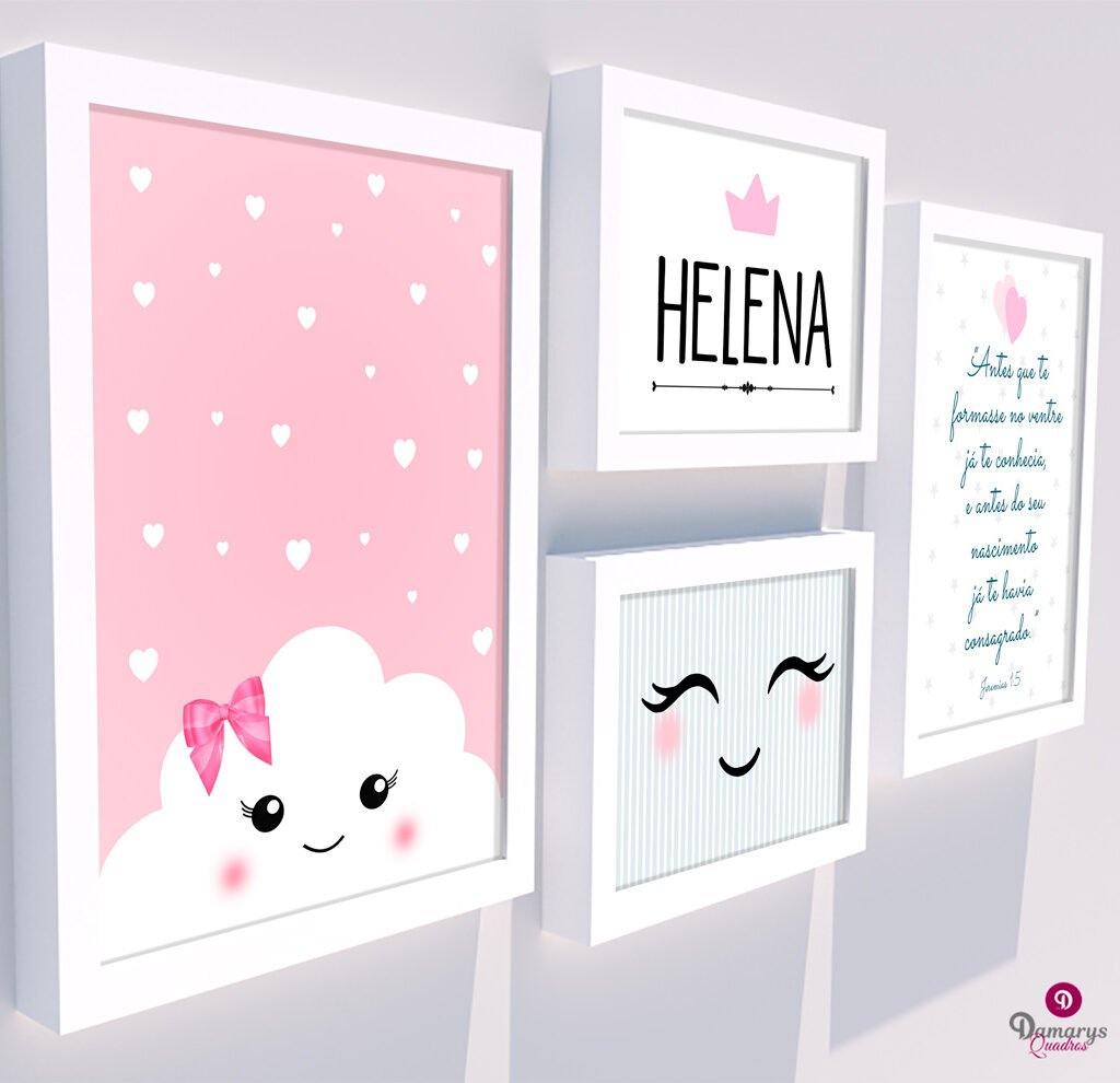 Quadro Infantil Kit Nuvem