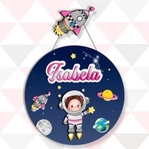 Porta Maternidade Menina Astronauta