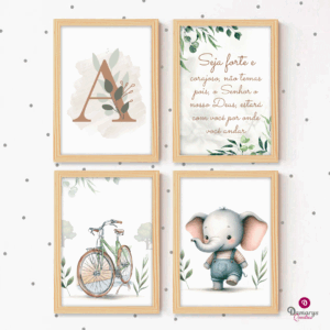 Quadro Infantil Kit Elefantinho
