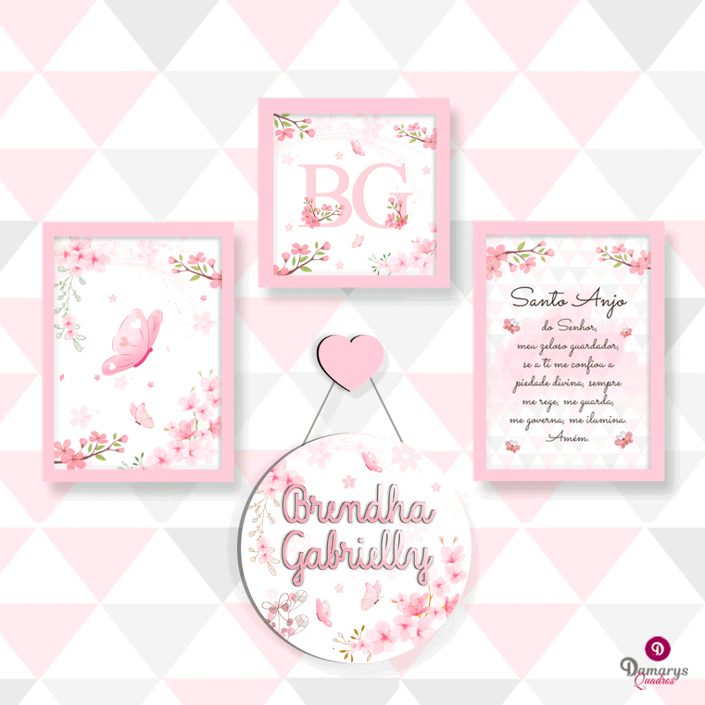 Quadro Infantil Kit Jardim das Borboletas 3