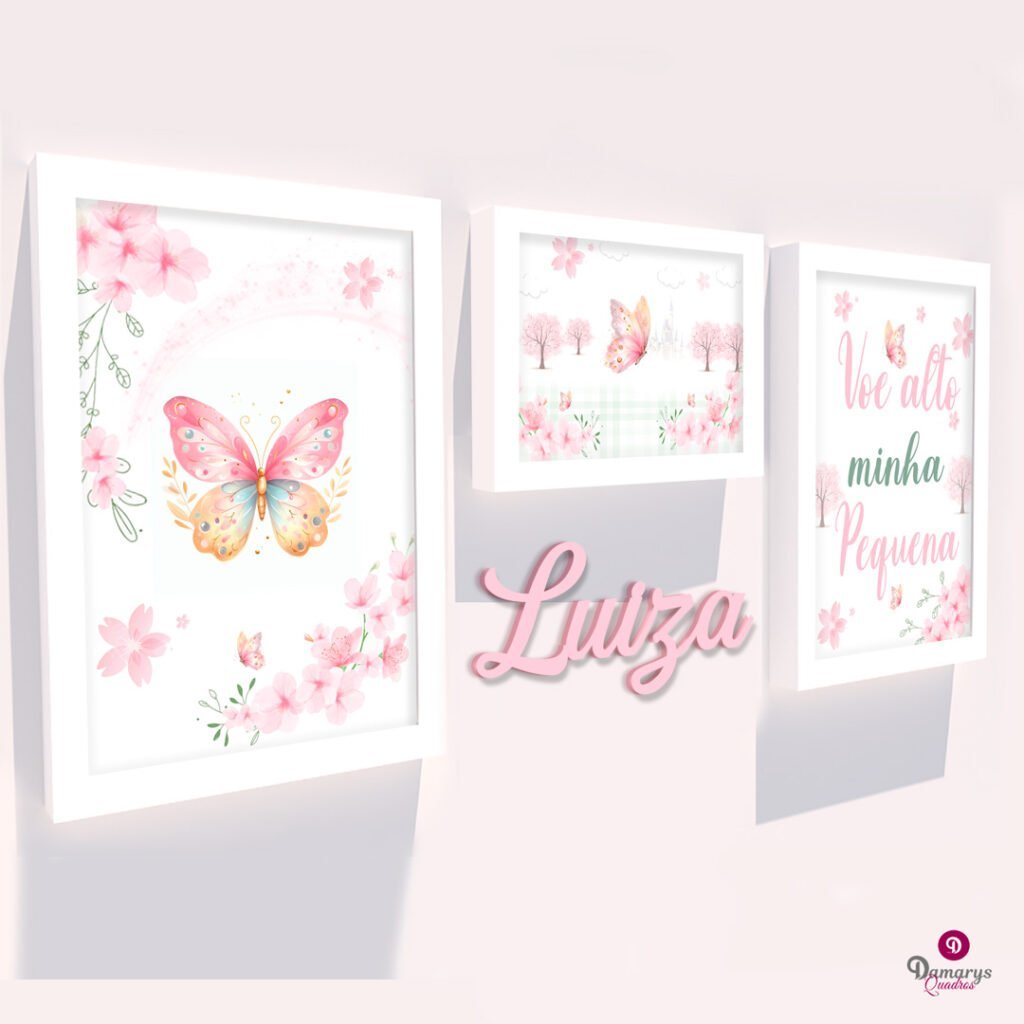 Quadro Infantil Kit Jardim das Borboletas 4