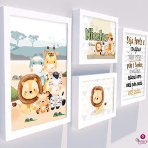 Quadro Infantil Kit Safari 5