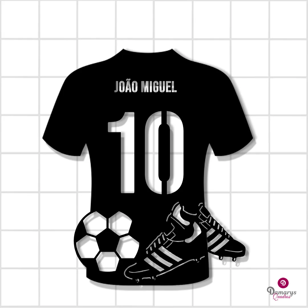 Silhueta Camisa de Futebol em Acrílico ou MDF 1 Silhueta Camisa de Futebol em Acrílico ou MDF