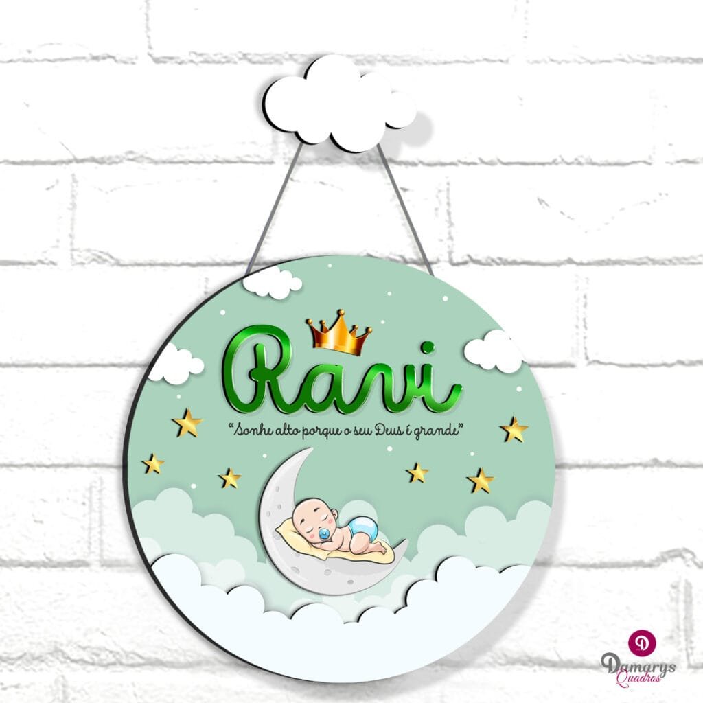 Porta Maternidade Bebê na Lua