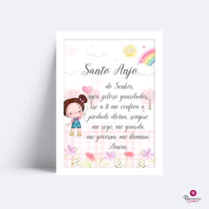 Quadro Santo Anjo Meninha no Jardim