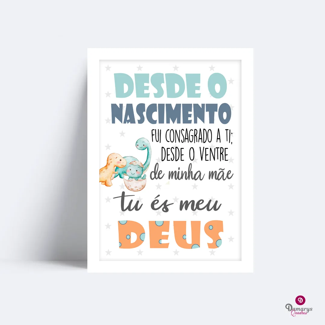 Quadro Versiculo e Dinossauro