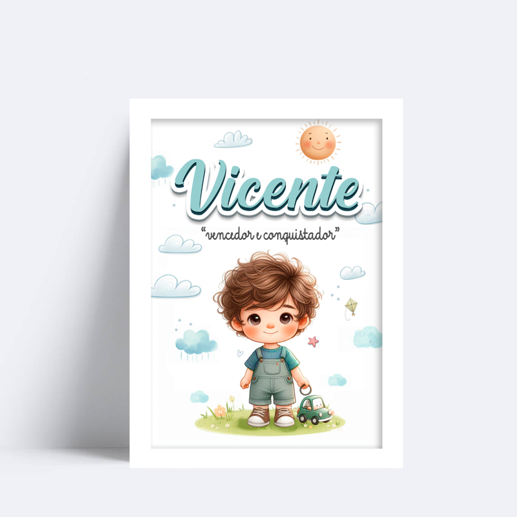 Quadro Com Nome Vicente