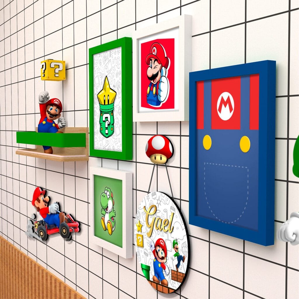 Quadro Infantil Kit Super Mario