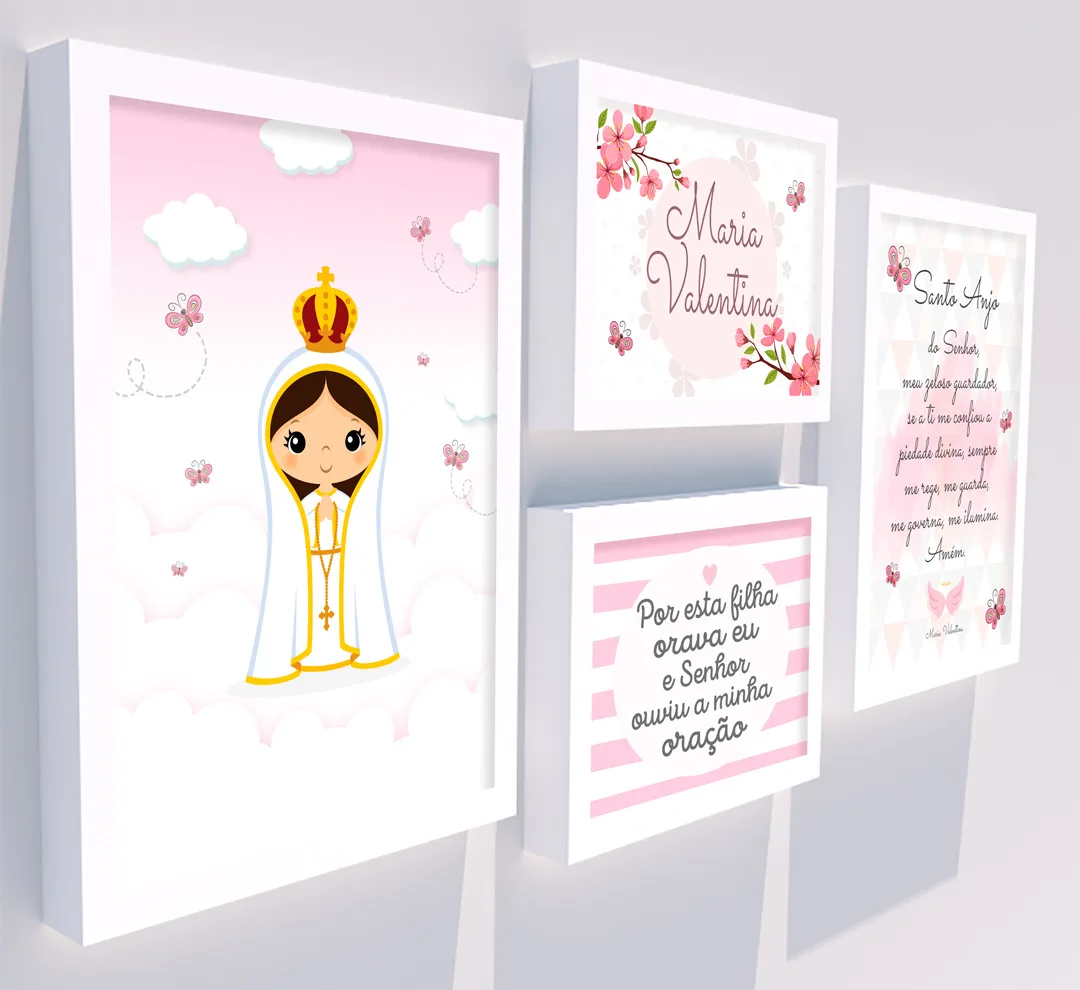 Quadro Infantil Kit Nossa Senhora