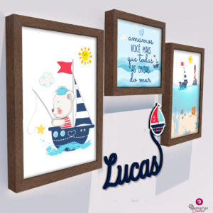 Quadro Infantil kit Ursinho Marinheiro