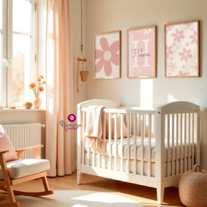 Quadro Infantil Kit Floral Para Meninas