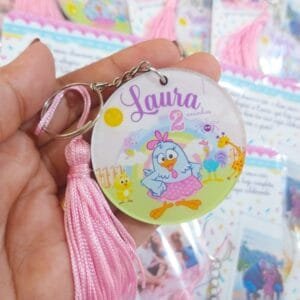 20 Lembrancinha Galinha Pintadinha: Chaveiro Personalizado Luxo