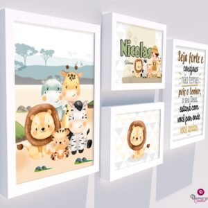 Quadro Infantil Kit Safari 5