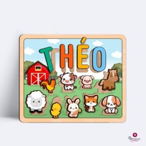 Jogo Tabuleiro Educativo Encaixe Personalizado Fazendinha