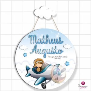 Porta Maternidade Menino Aviador
