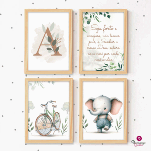 Quadro Infantil Kit Elefantinho