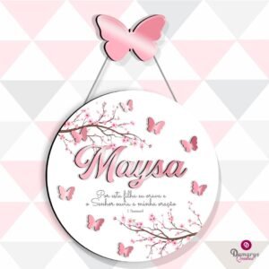 Porta maternidade Jardim das Borboletas personalizado