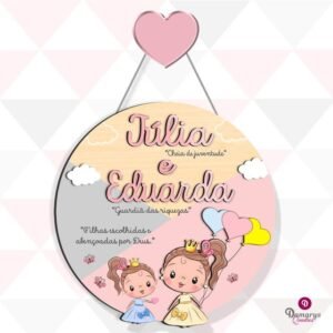 Porta Maternidade Irmãs Princesas