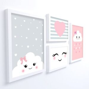 Quadro Infantil Kit Nuvem