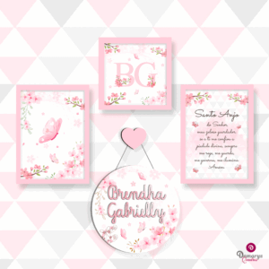 Quadro Infantil Kit Jardim das Borboletas 3