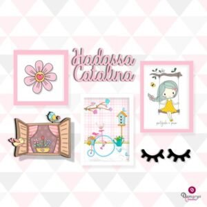 Quadro Infantil Kit Jardim dos Passarinhos