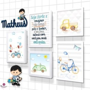 Quadro Infantil Kit Brinquedo de Menino