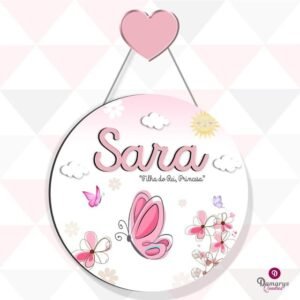 Porta Maternidade Borboleta Rosa