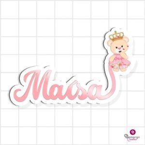 Nome Recortado Ursinha Princesa