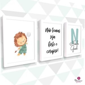 Quadro Infantil Kit Safari Leãozinho