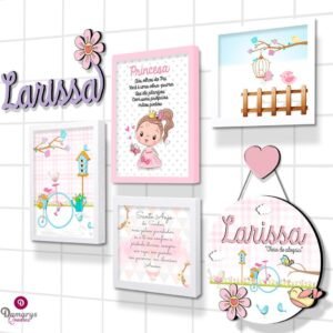 Quadro infantil Princesa no Jardim personalizado