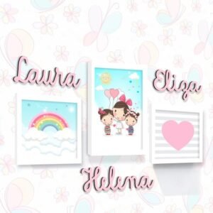 Quadro Infantil Kit Três Irmãs