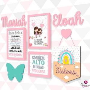 Kit quadros Irmãs no Jardim personalizado