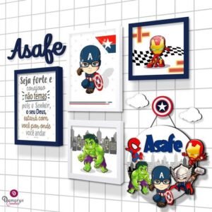 Quadro Infantil Kit Super-heróis 3