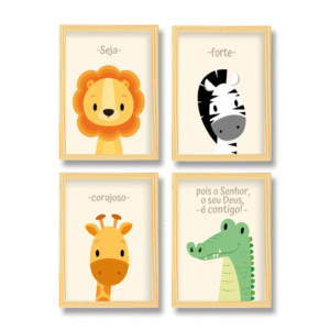Quadro Infantil Kit Animais Safari 4