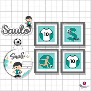 Kit quadros Futebol Infantil personalizado