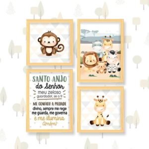 Kit quadros Safari Baby personalizado