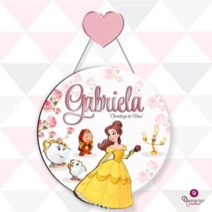 Porta maternidade Princesa Bela personalizado