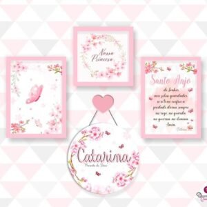 Quadro Infantil Kit Jardim das Borboletas 2