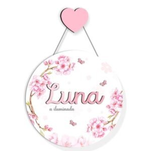 Porta Maternidade Jardim das Flores Personalizado 3D | Damarys Quadros