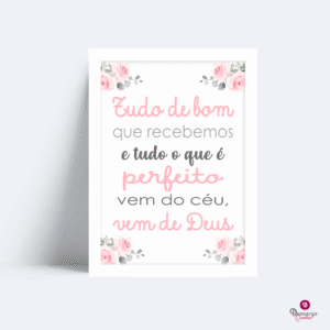 Quadro Tudo de Bom Vem de Deus