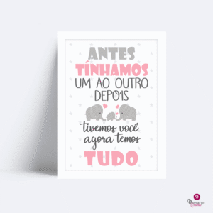 Quadro Antes Tinhamos um ao Outro Elefantinhos