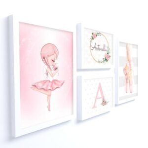 Kit quadros Fada Bailarina personalizado