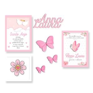 Quadro Infantil Kit Borboletas