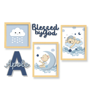 Quadro Infantil Kit Ursinho Nas Nuvens